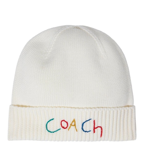 Coach White Beanie Hat - Picture 2 of 3